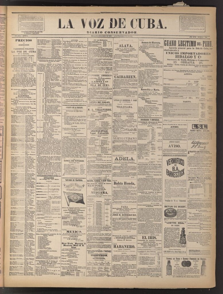 Miniatura de La Voz de Cuba: diario conservador del 8 de diciembre de 1885