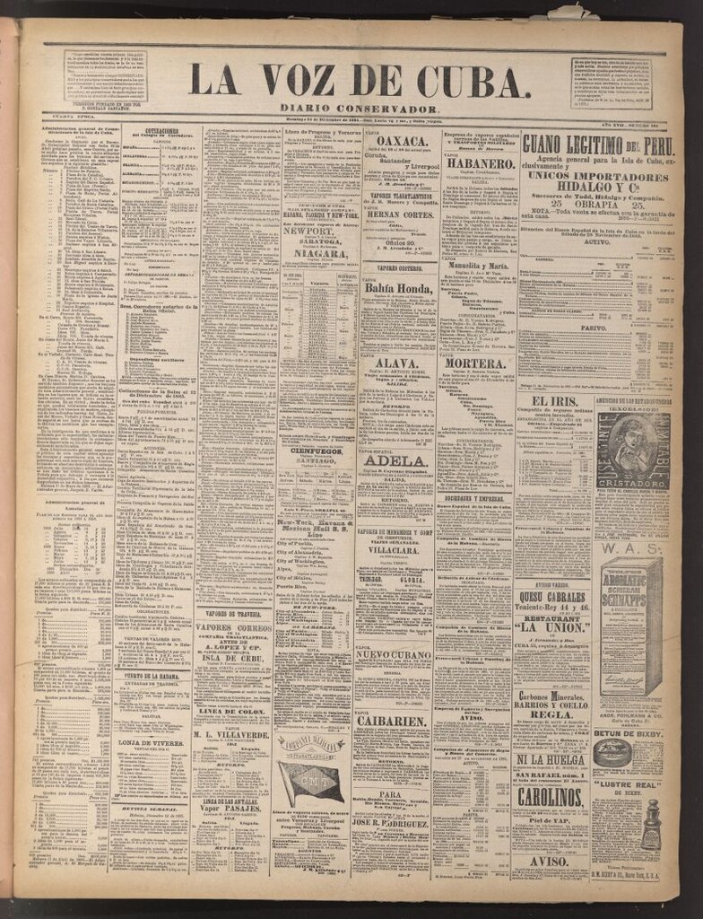 Miniatura de La Voz de Cuba: diario conservador del 13 de diciembre de 1885