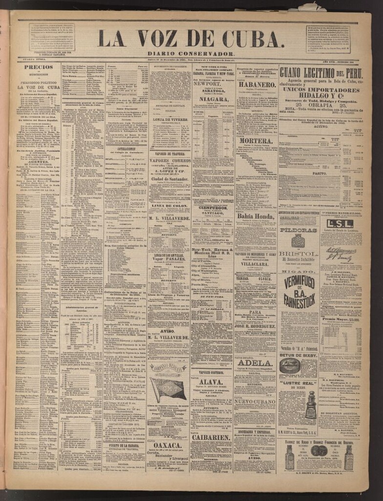 Miniatura de La Voz de Cuba: diario conservador del 17 de diciembre de 1885