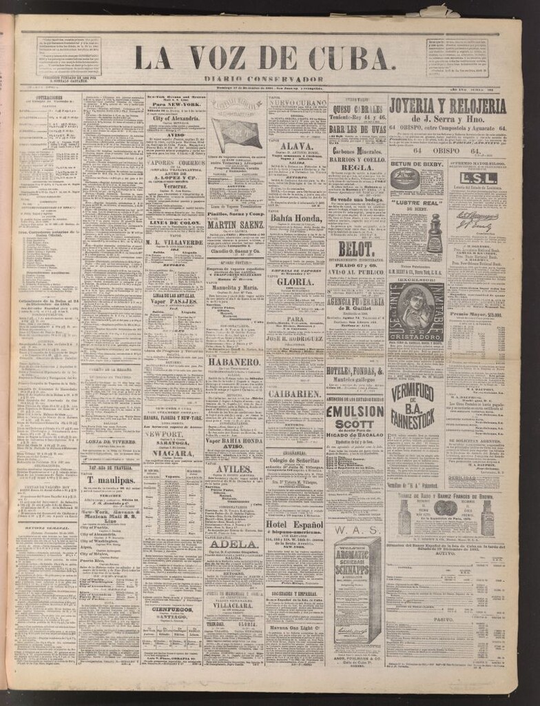 Miniatura de La Voz de Cuba: diario conservador del 27 de diciembre de 1885