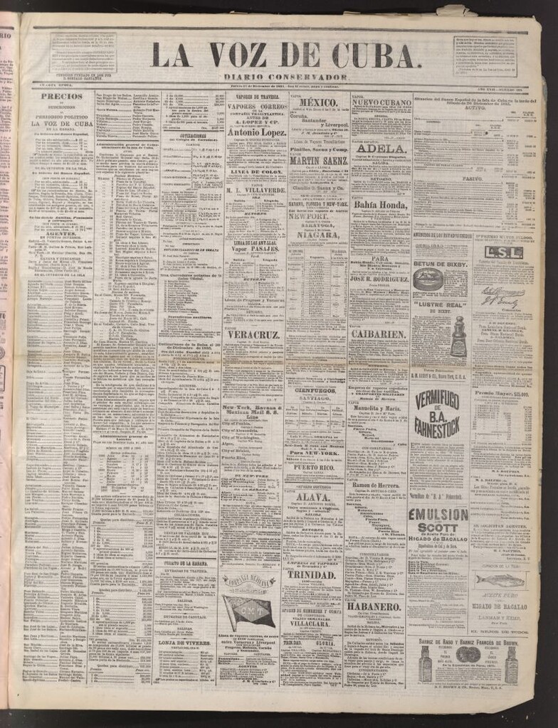 Miniatura de La Voz de Cuba: diario conservador del 31 de diciembre de 1885