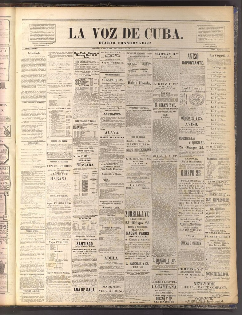Miniatura de La Voz de Cuba: diario conservador del 5 de julio de 1882
