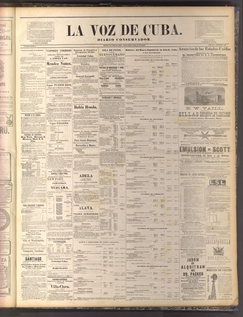 Miniatura de La Voz de Cuba: diario conservador del 8 de julio de 1882