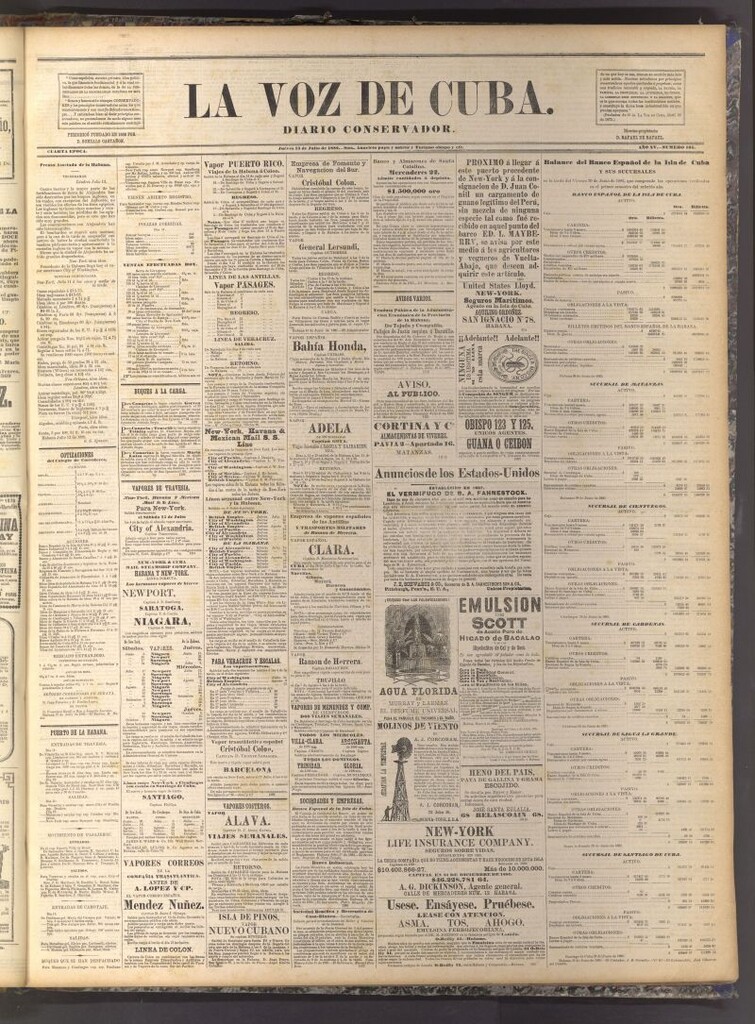 Miniatura de La Voz de Cuba: diario conservador del 13 de julio de 1882