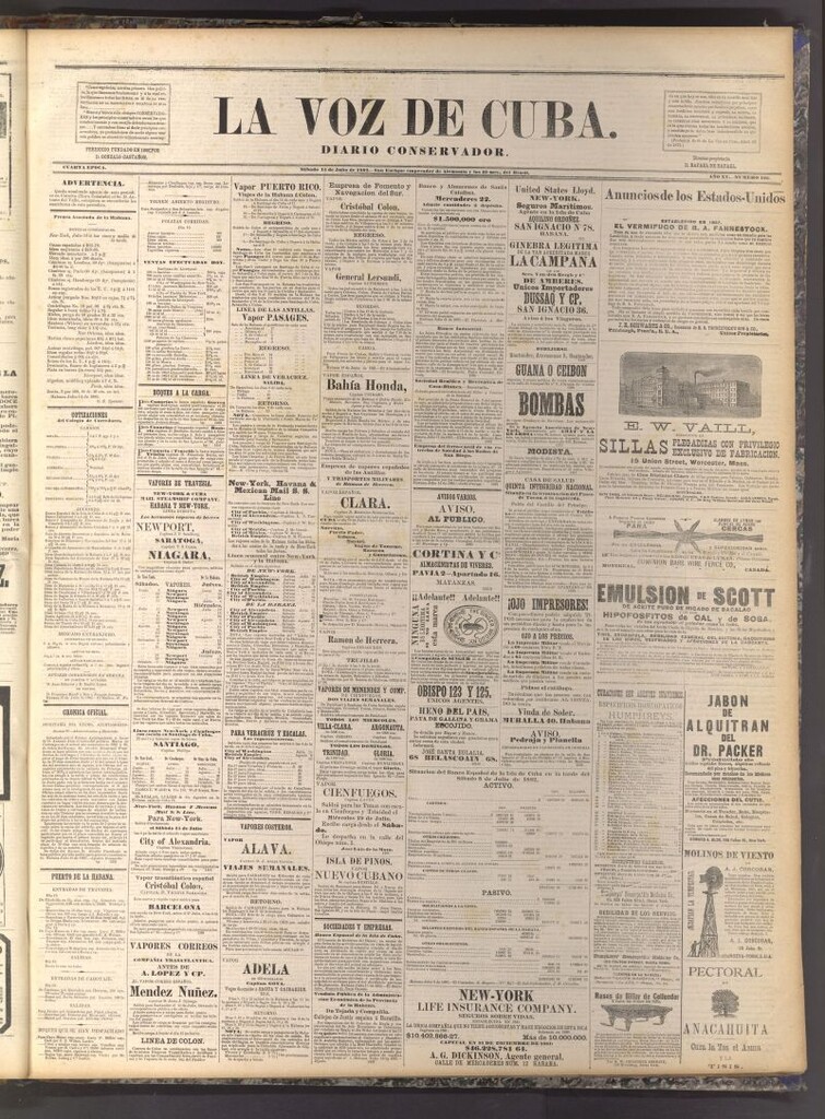 Miniatura de La Voz de Cuba: diario conservador del 15 de julio de 1882