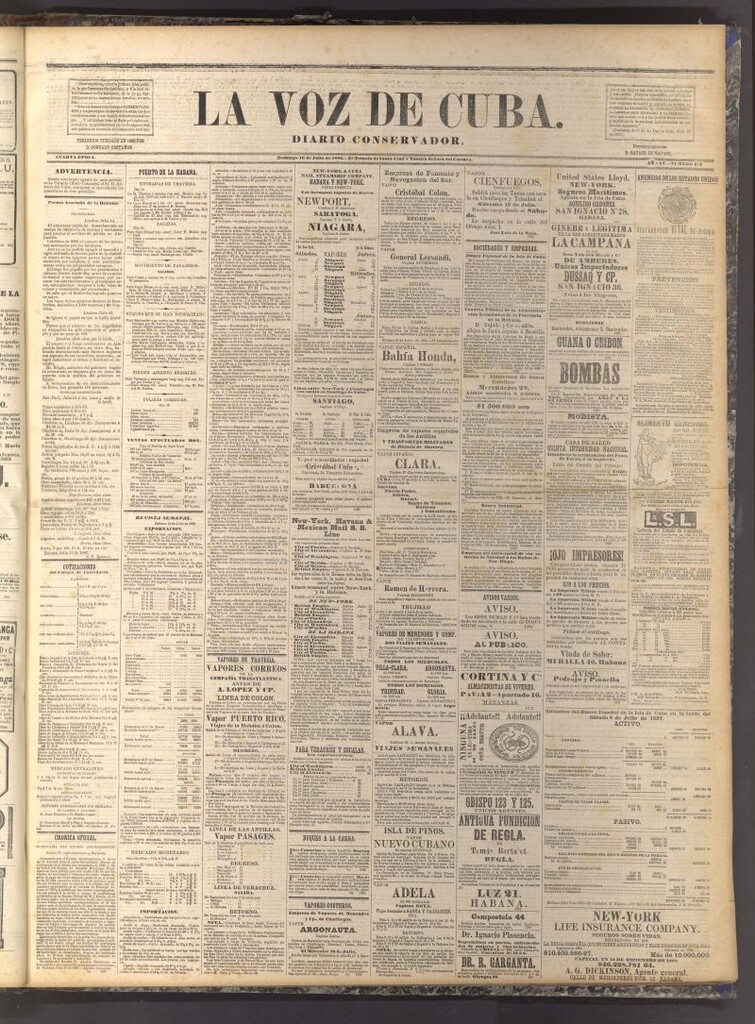 Miniatura de La Voz de Cuba: diario conservador del 16 de julio de 1882