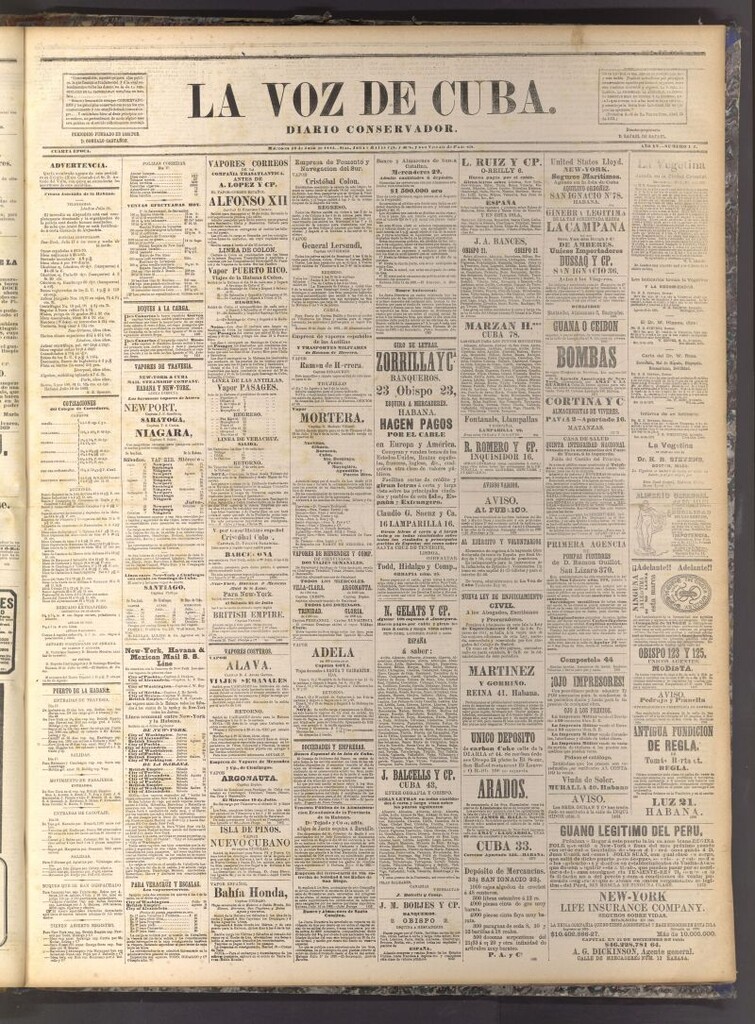 Miniatura de La Voz de Cuba: diario conservador del 19 de julio de 1882