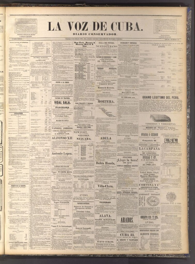 Miniatura de La Voz de Cuba: diario conservador del 23 de julio de 1882