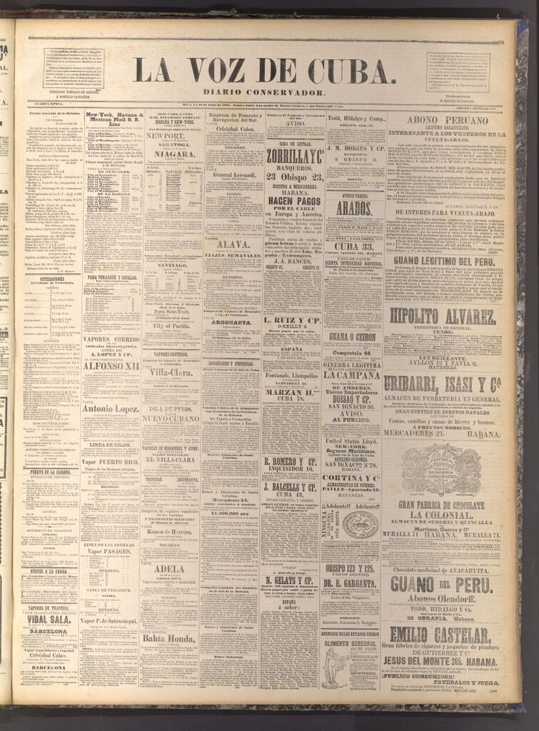 Miniatura de La Voz de Cuba: diario conservador del 26 de julio de 1882