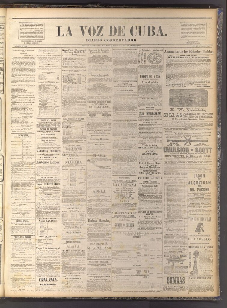 Miniatura de La Voz de Cuba: diario conservador del 29 de julio de 1882