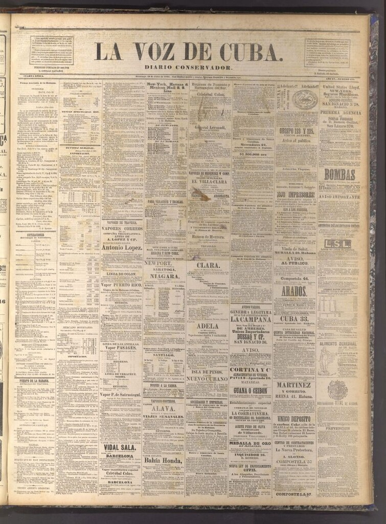 Miniatura de La Voz de Cuba: diario conservador del 30 de julio de 1882