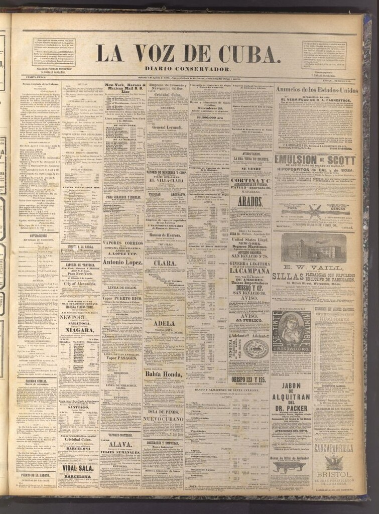 Miniatura de La Voz de Cuba: diario conservador del 5 de agosto de 1882