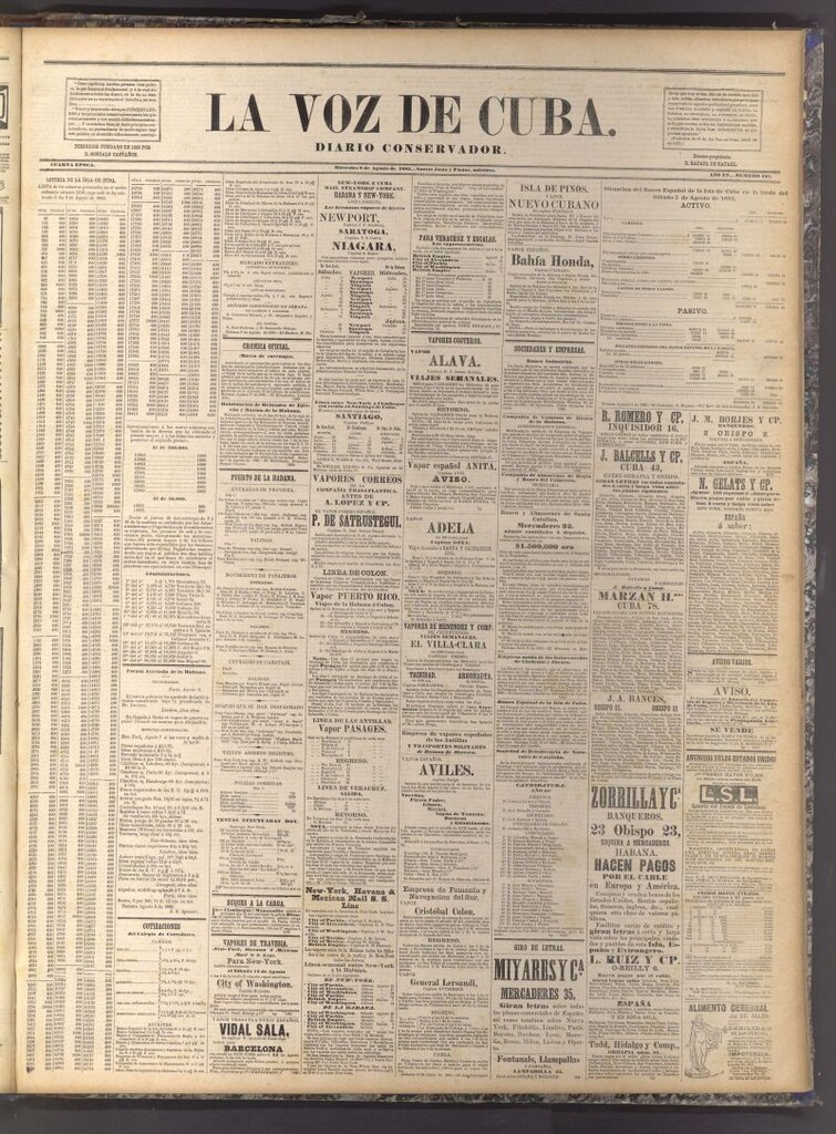 Miniatura de La Voz de Cuba: diario conservador del 9 de agosto de 1882