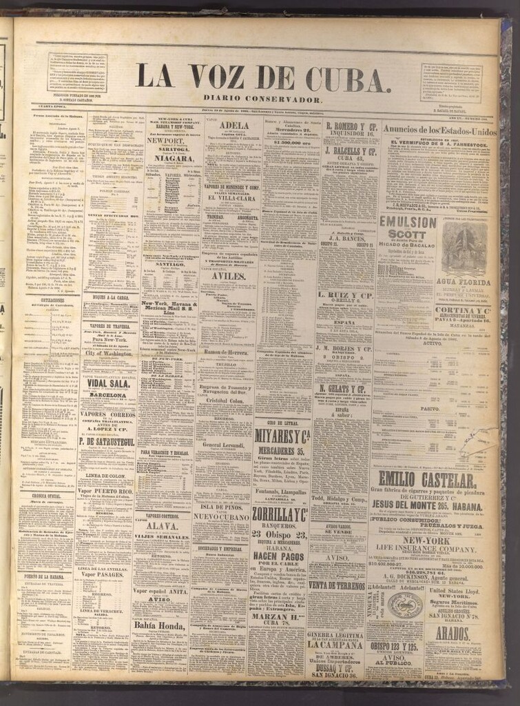 Miniatura de La Voz de Cuba: diario conservador del 10 de agosto de 1882