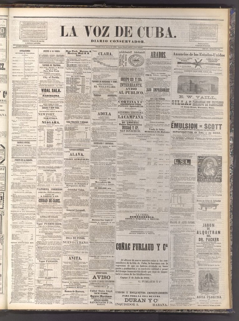 Miniatura de La Voz de Cuba: diario conservador del 19 de agosto de 1882
