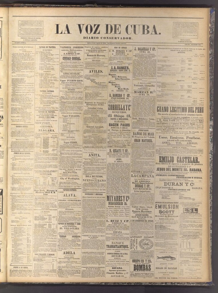 Miniatura de La Voz de Cuba: diario conservador del 31 de agosto de 1882