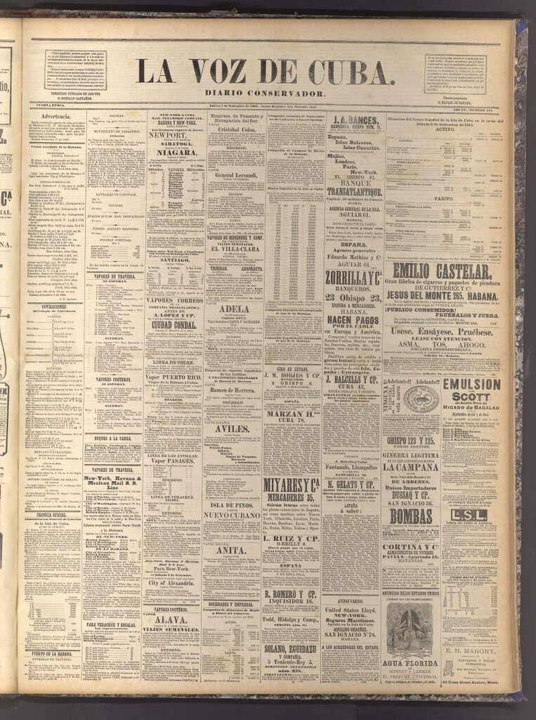 Miniatura de La Voz de Cuba: diario conservador del 7 de septiembre de 1882