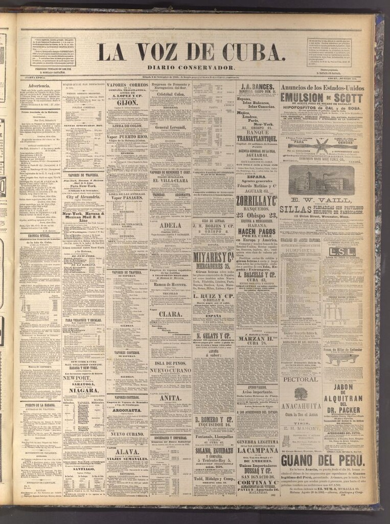 Miniatura de La Voz de Cuba: diario conservador del 9 de septiembre de 1882