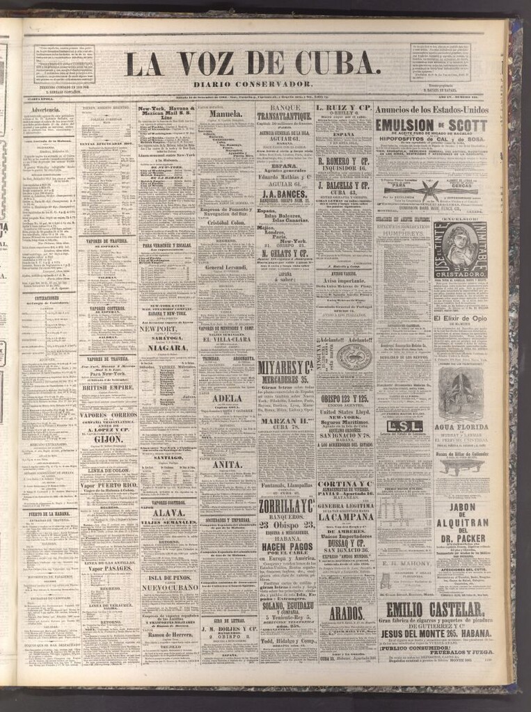 Miniatura de La Voz de Cuba: diario conservador del 16 de septiembre de 1882