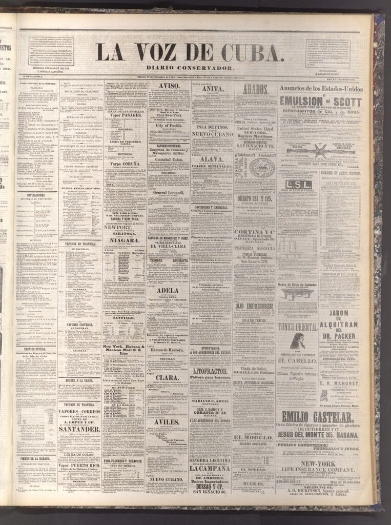 Miniatura de La Voz de Cuba: diario conservador del 23 de septiembre de 1882