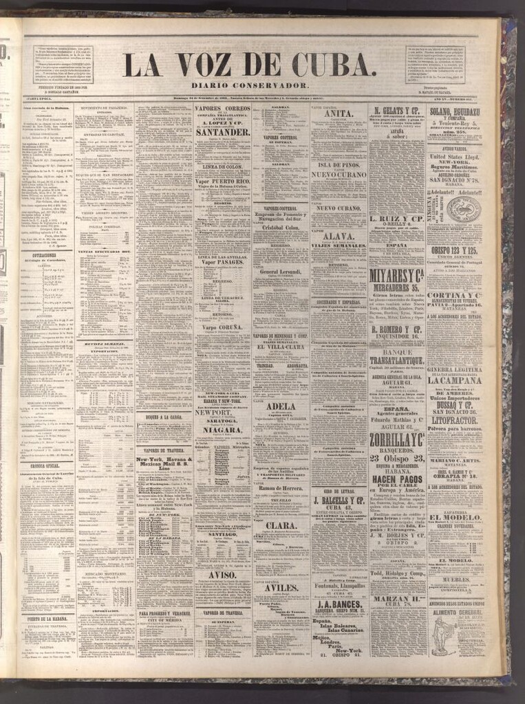 Miniatura de La Voz de Cuba: diario conservador del 24 de septiembre de 1882