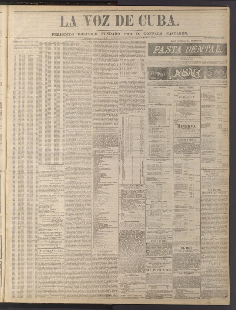 Miniatura de La Voz de Cuba: diario conservador del 6 de octubre de 1874