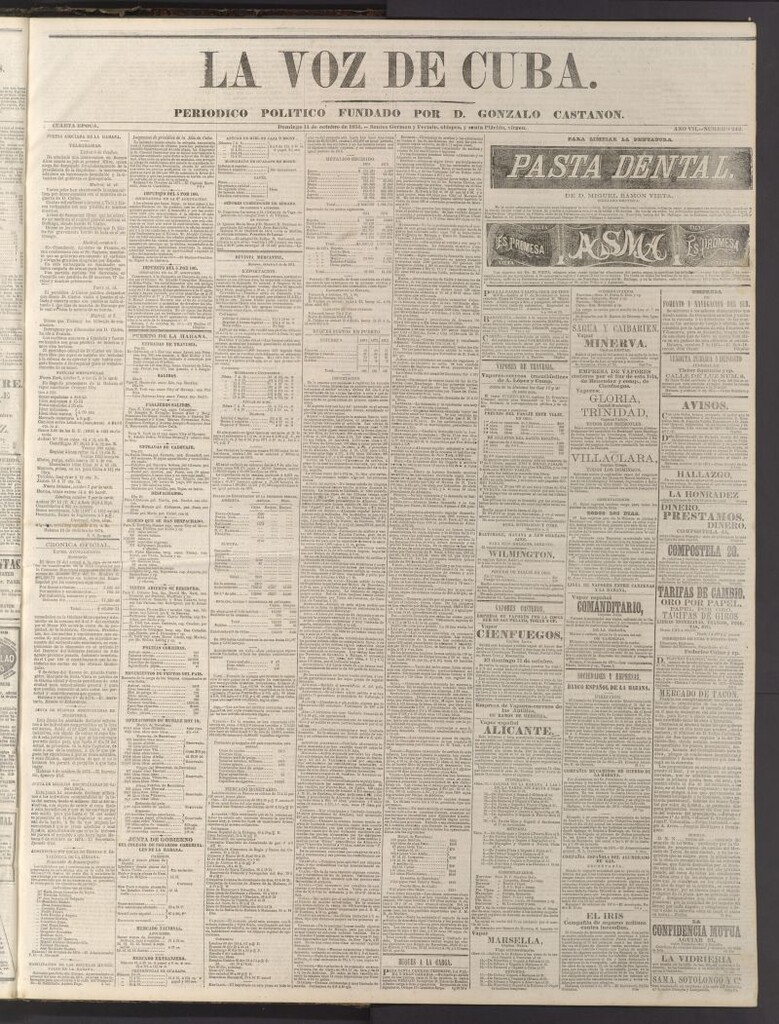 Miniatura de La Voz de Cuba: diario conservador del 11 de octubre de 1874
