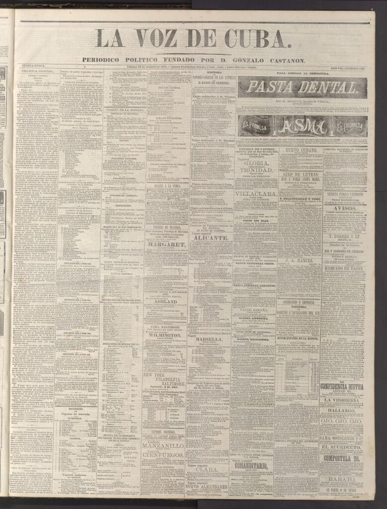 Miniatura de La Voz de Cuba: diario conservador del 16 de octubre de 1874