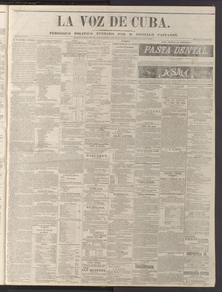 Miniatura de La Voz de Cuba: diario conservador del 17 de octubre de 1874