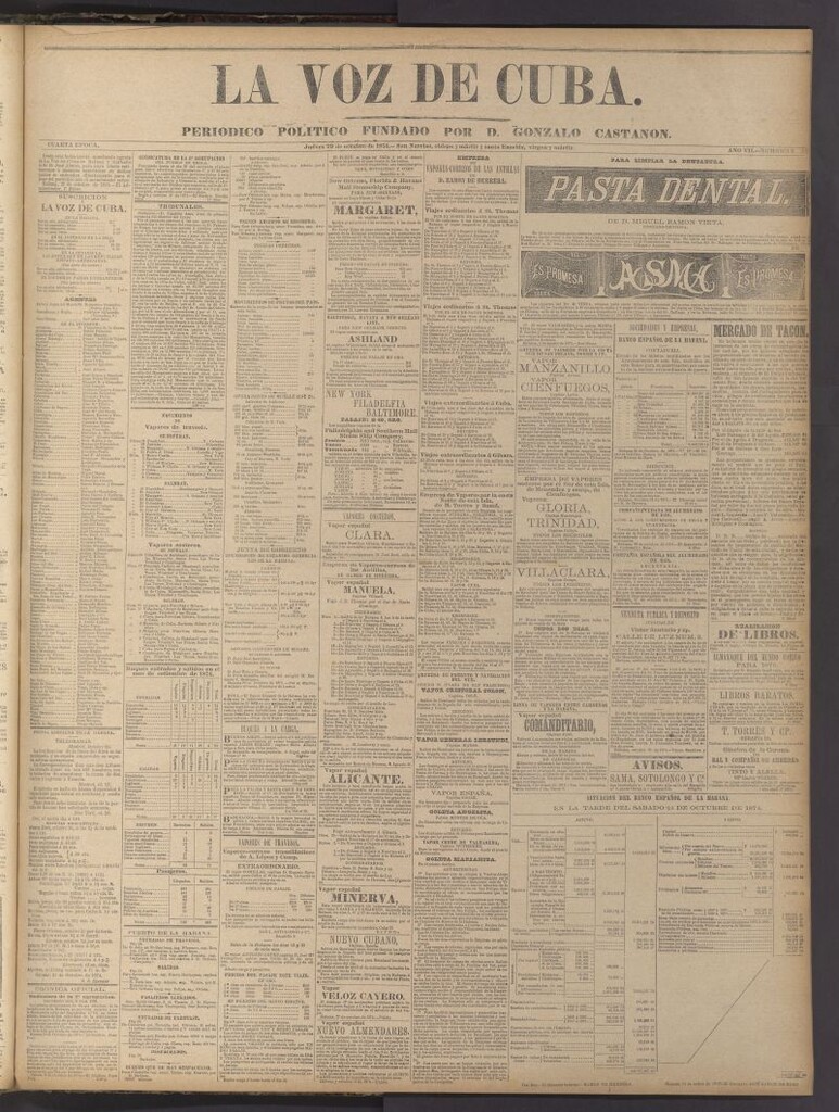 Miniatura de La Voz de Cuba: diario conservador del 29 de octubre de 1874