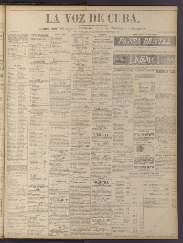 Miniatura de La Voz de Cuba: diario conservador del 30 de octubre de 1874