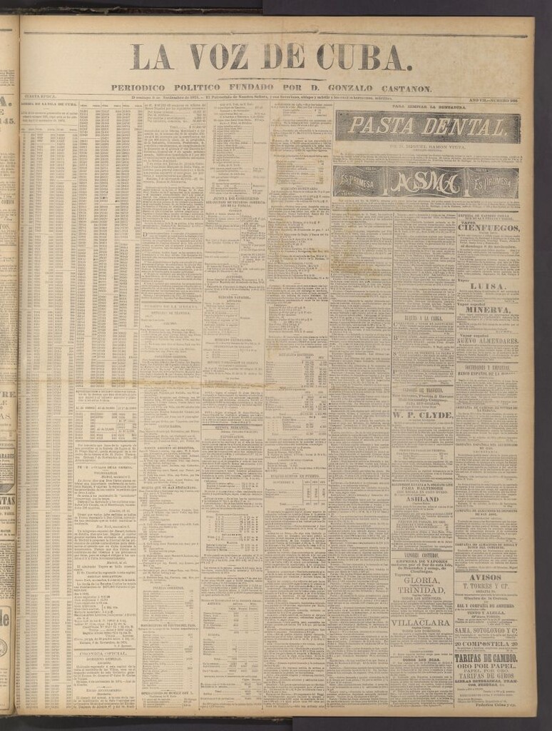 Miniatura de La Voz de Cuba: diario conservador del 8 de noviembre de 1874