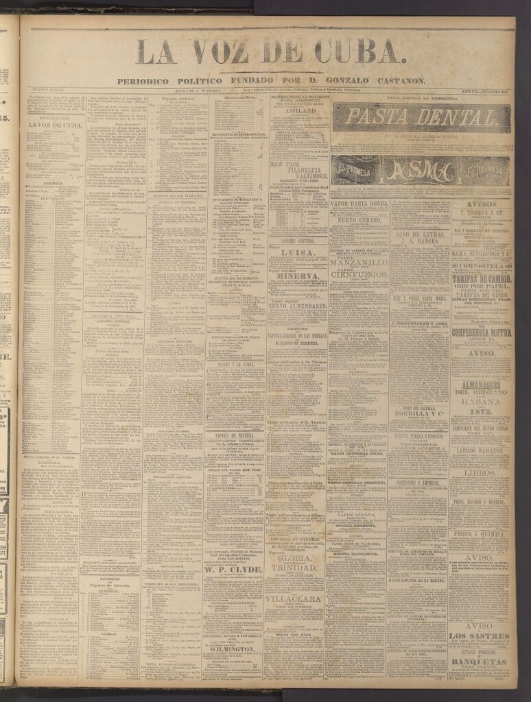 Miniatura de La Voz de Cuba: diario conservador del 10 de noviembre de 1874