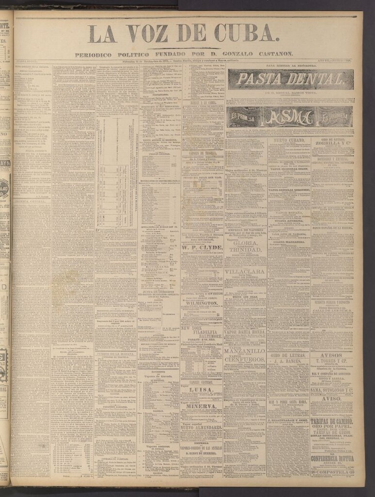 Miniatura de La Voz de Cuba: diario conservador del 11 de noviembre de 1874