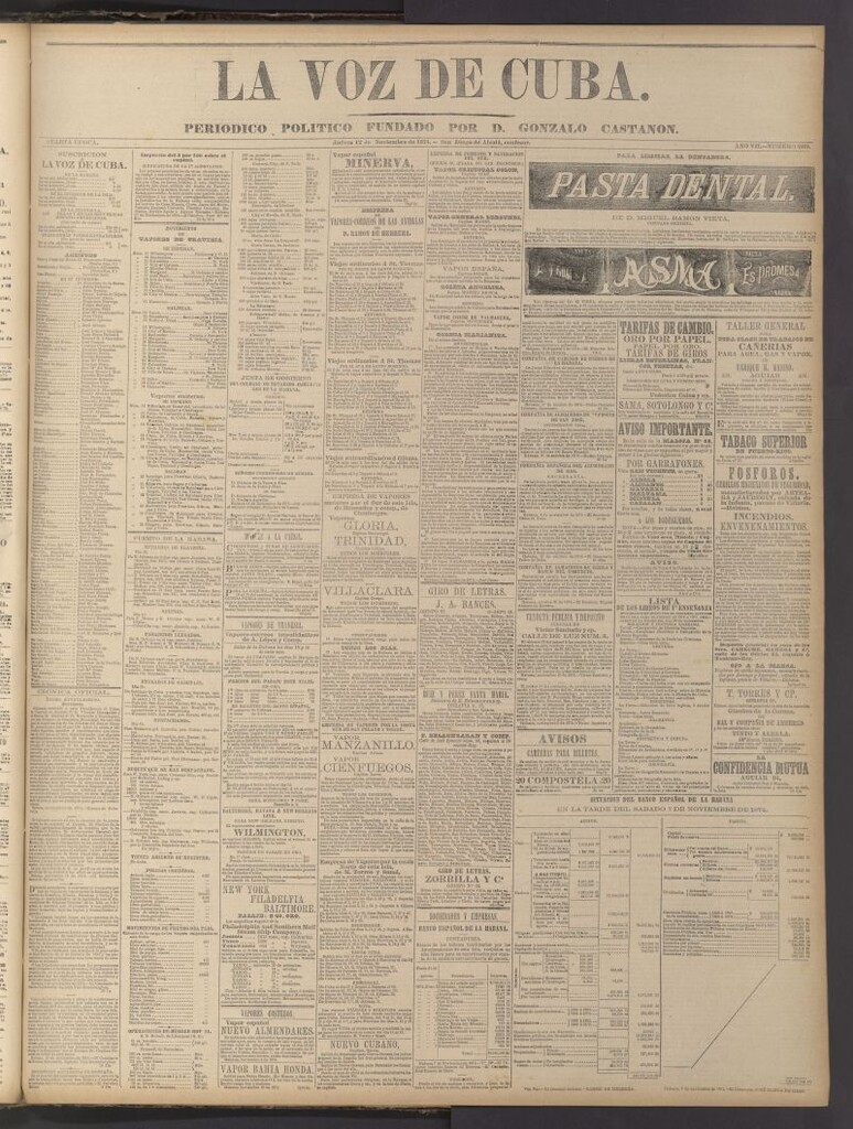 Miniatura de La Voz de Cuba: diario conservador del 12 de noviembre de 1874