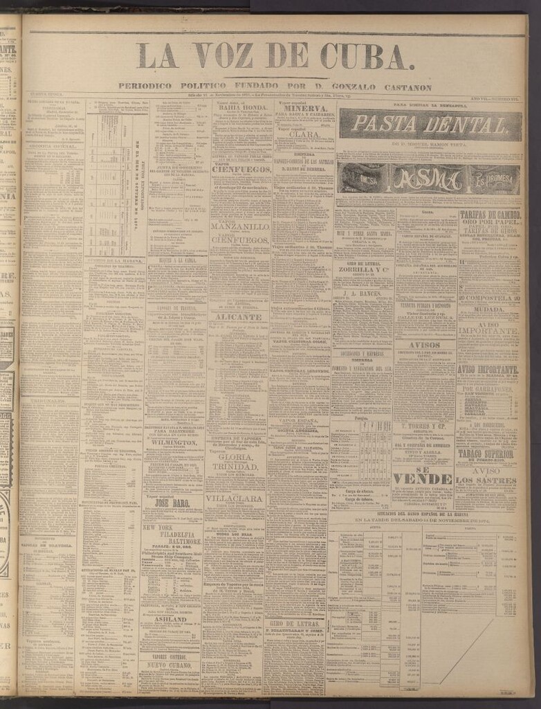 Miniatura de La Voz de Cuba: diario conservador del 21 de noviembre de 1874
