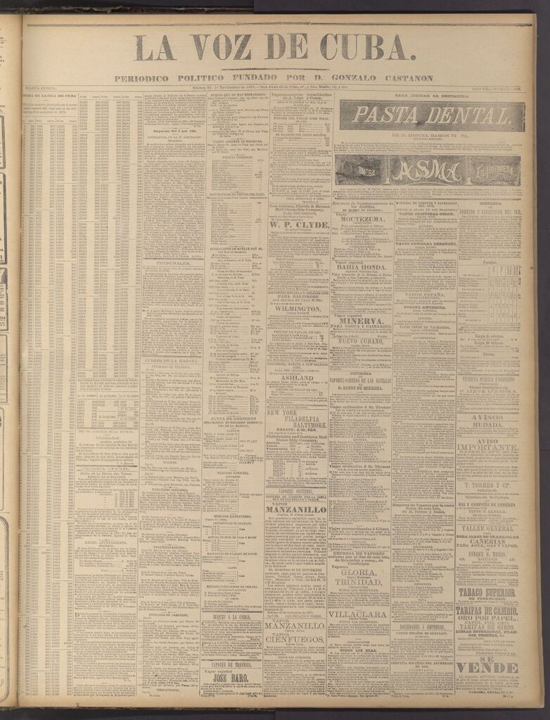Miniatura de La Voz de Cuba: diario conservador del 24 de noviembre de 1874