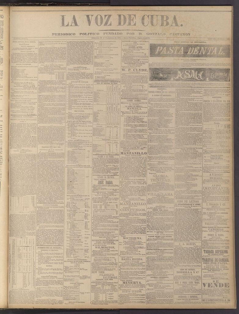 Miniatura de La Voz de Cuba: diario conservador del 25 de noviembre de 1874