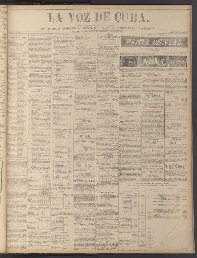 Miniatura de La Voz de Cuba: diario conservador del 27 de noviembre de 1874