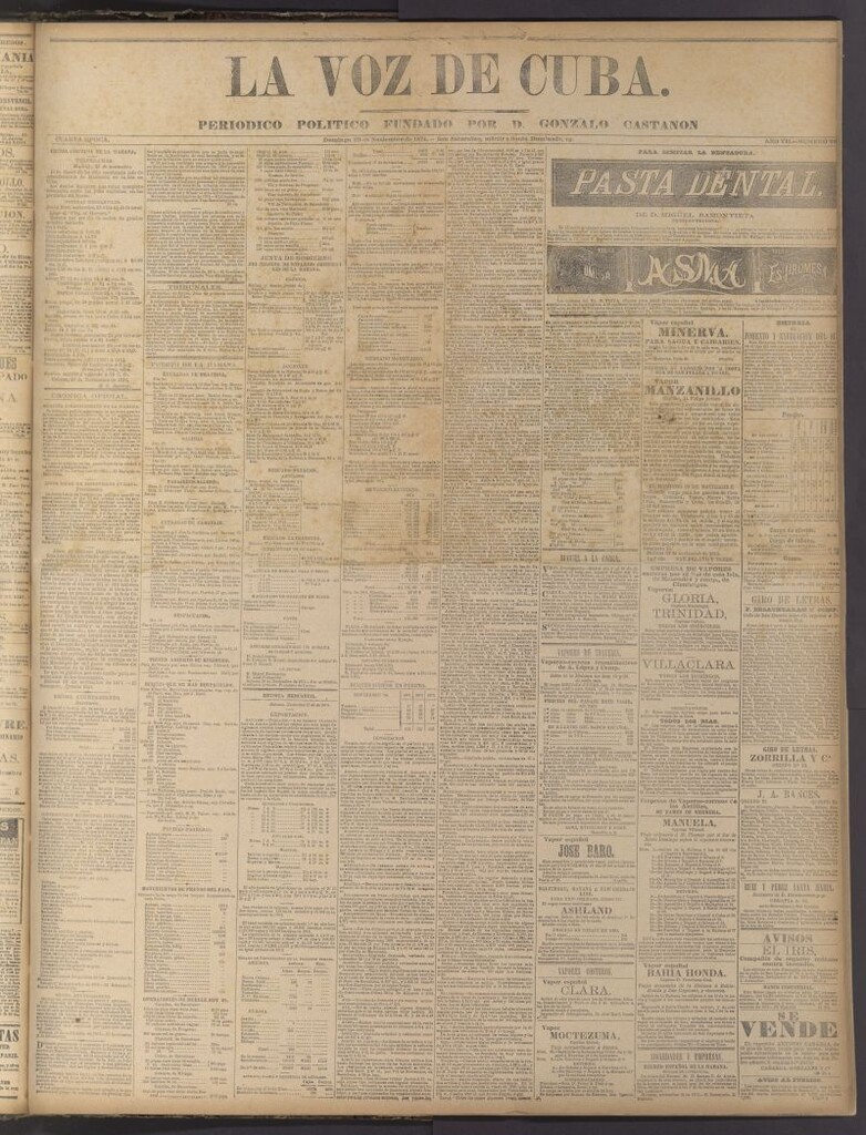 Miniatura de La Voz de Cuba: diario conservador del 29 de noviembre de 1874