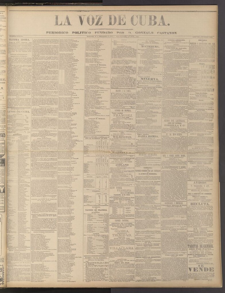 Miniatura de La Voz de Cuba: diario conservador del 9 de diciembre de 1874