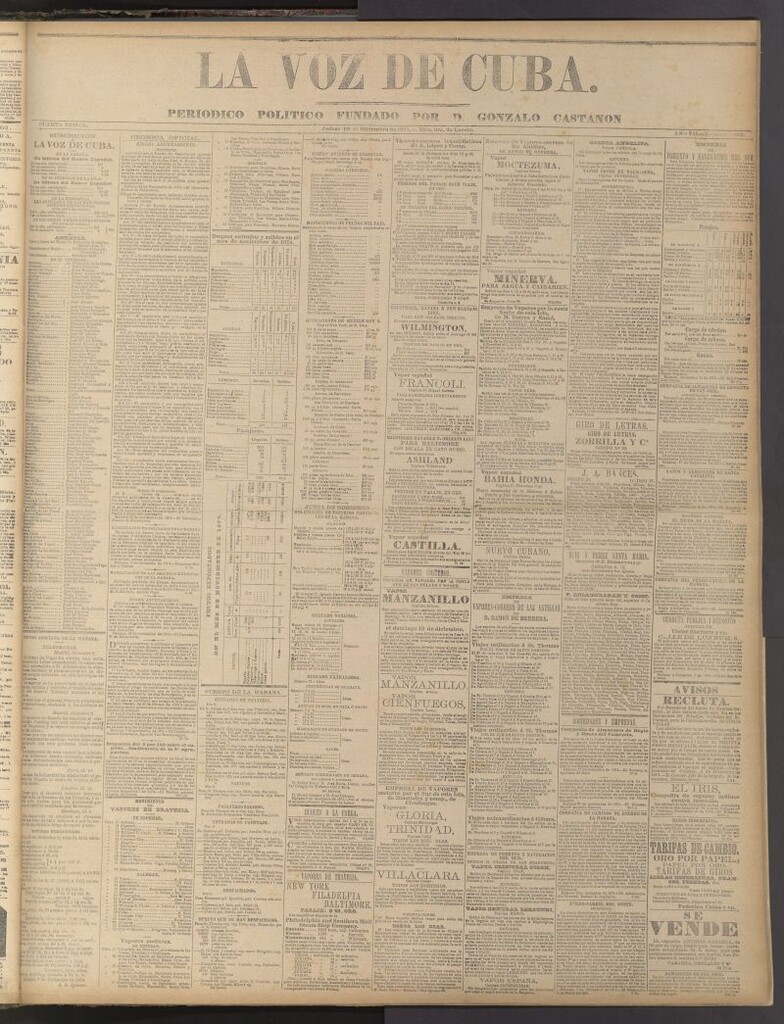 Miniatura de La Voz de Cuba: diario conservador del 10 de diciembre de 1874