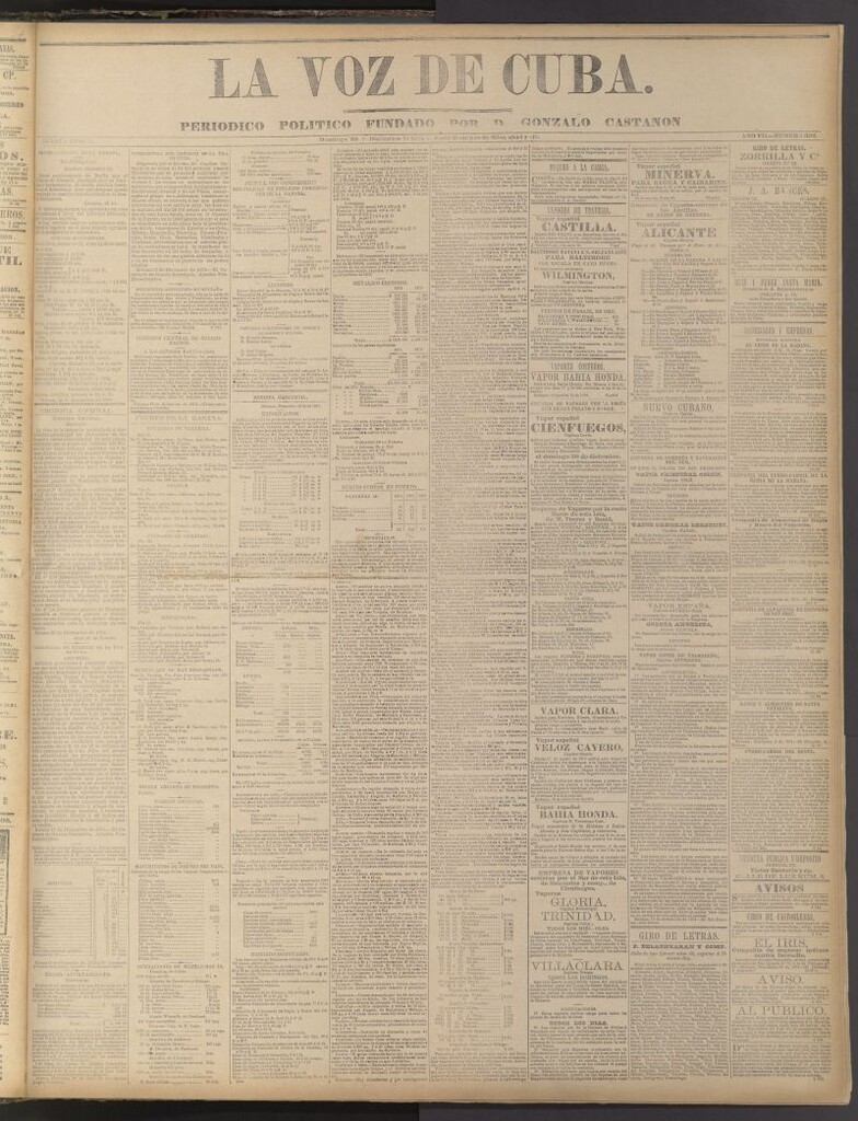 Miniatura de La Voz de Cuba: diario conservador del 20 de diciembre de 1874