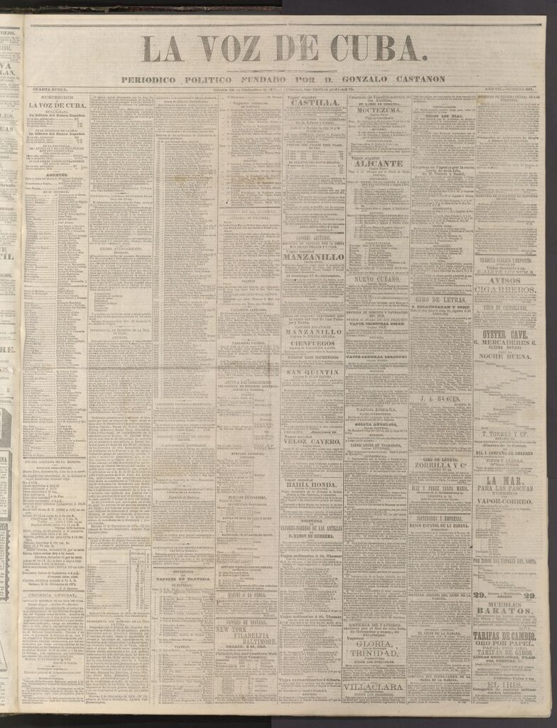 Miniatura de La Voz de Cuba: diario conservador del 26 de diciembre de 1874