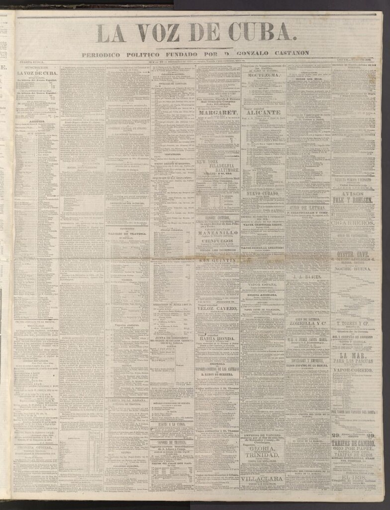 Miniatura de La Voz de Cuba: diario conservador del 29 de diciembre de 1874