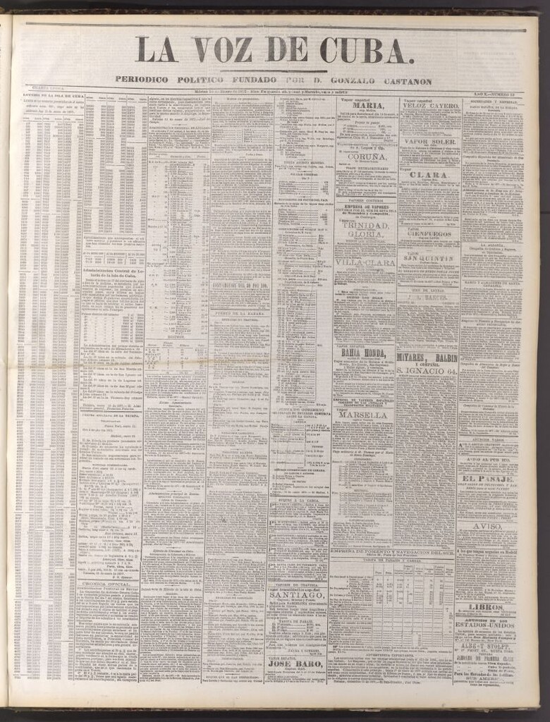 Miniatura de La Voz de Cuba: diario conservador del 16 de enero de 1877