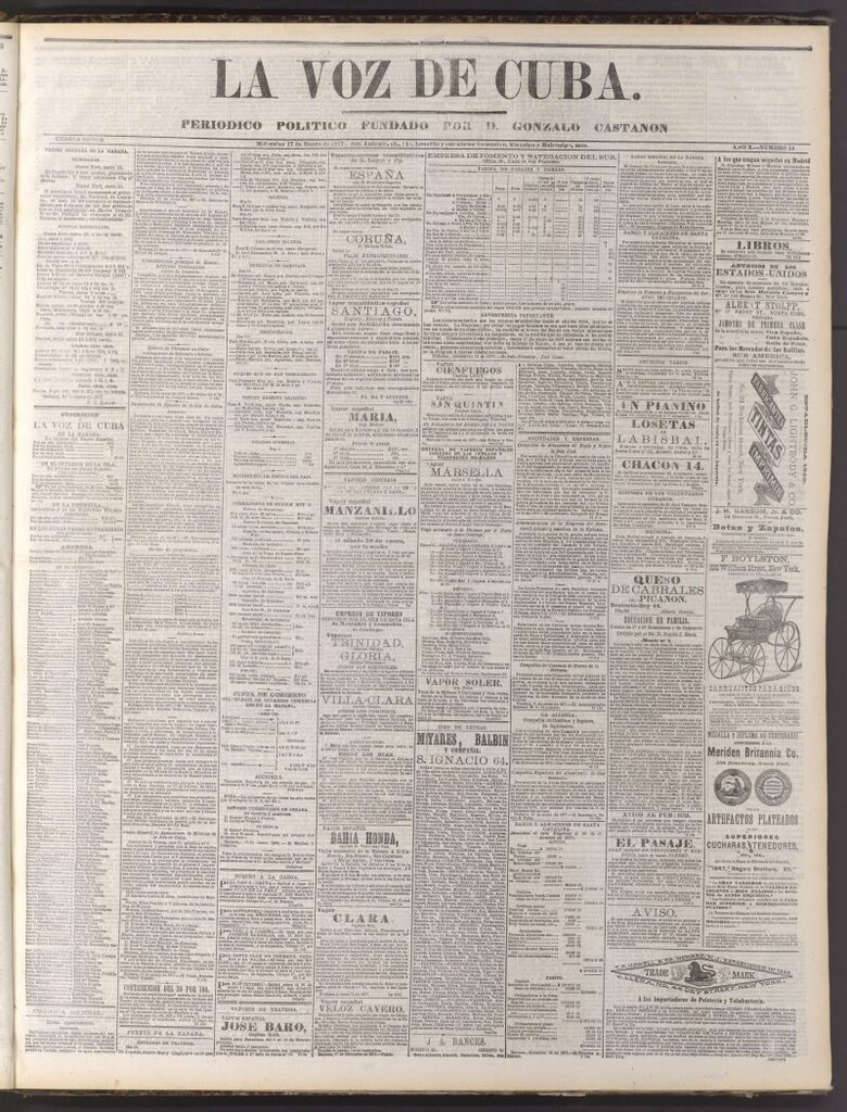 Miniatura de La Voz de Cuba: diario conservador del 17 de enero de 1877