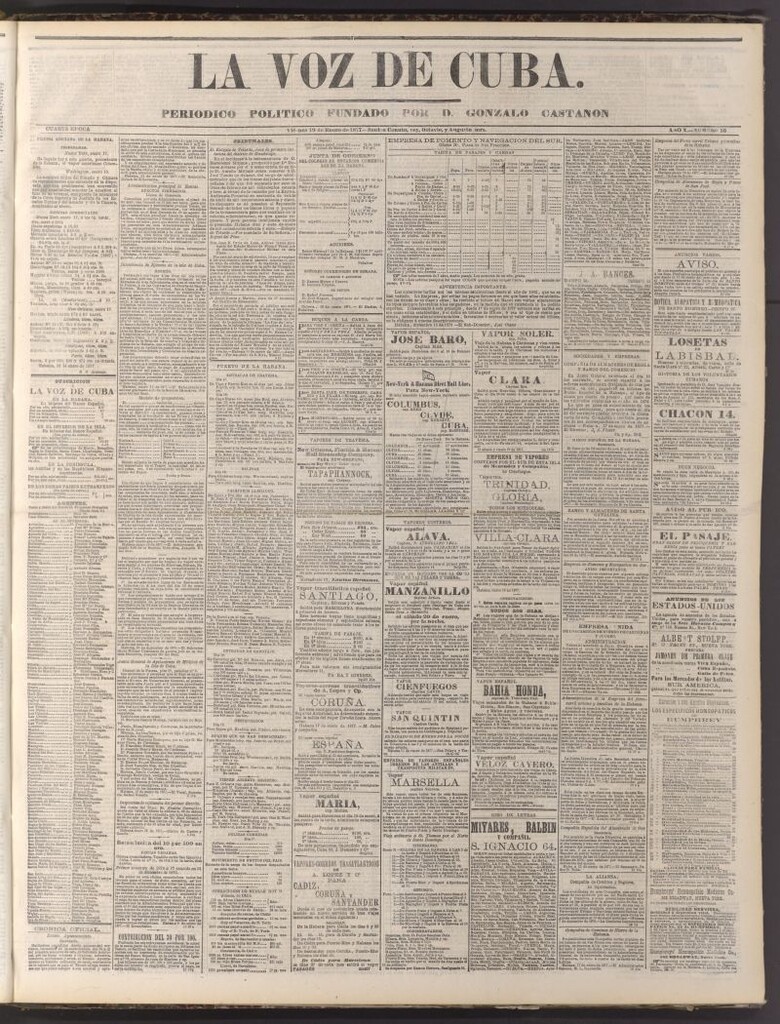 Miniatura de La Voz de Cuba: diario conservador del 19 de enero de 1877