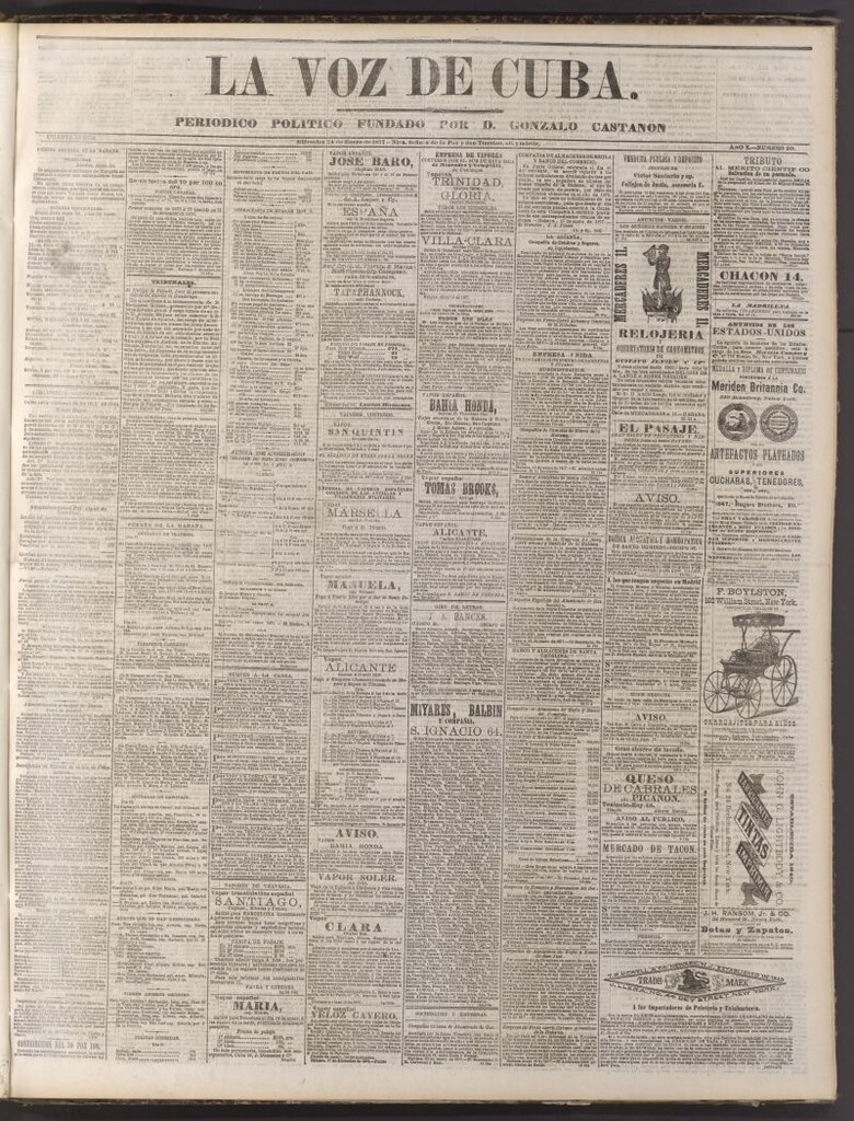 Miniatura de La Voz de Cuba: diario conservador del 24 de enero de 1877