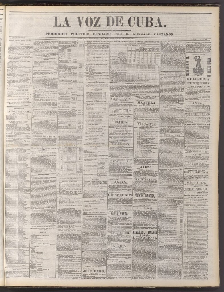 Miniatura de La Voz de Cuba: diario conservador del 26 de enero de 1877